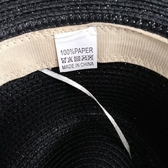 Women\'s Black Leopard Band Straw Safari Hat *NWOT* main image 8